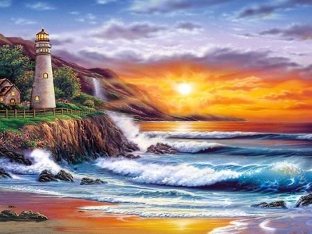 Special Order - Sunset Light House and Beach - Full Drill Diamond Painting - Specially ordered for you. Delivery is approximately 4 - 6 weeks. Discount