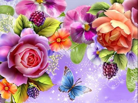 Special Order - Flowers and Butterfly - Full Drill diamond painting - Specially ordered for you. Delivery is approximately 4 - 6 weeks. For Discount