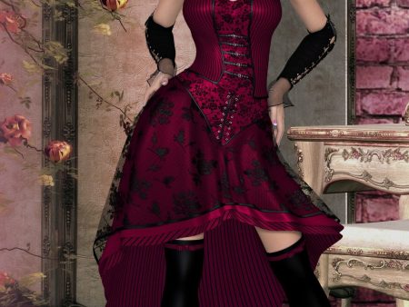 Gothic Lady in Crimson. Full Drill Diamond Painting - Specially ordered for you. Delivery is approximately 4 - 6 weeks. Sale