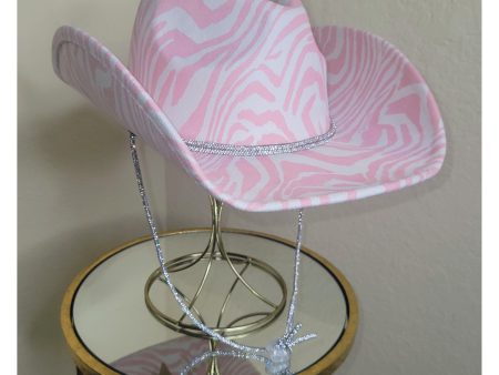 Desperado Zebra Stripe Bling Hat Icy Pink Hot on Sale