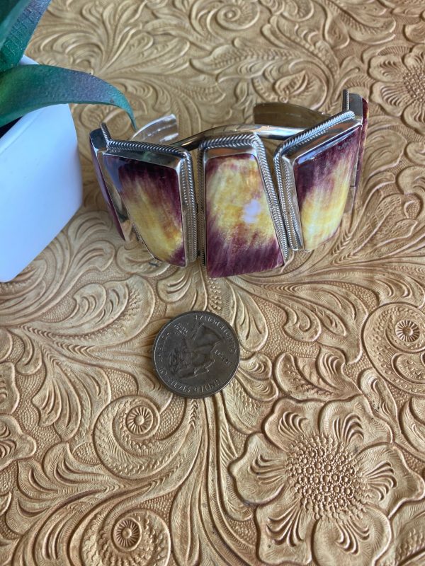 Purple  beige spiny oyster bracelet Hot on Sale