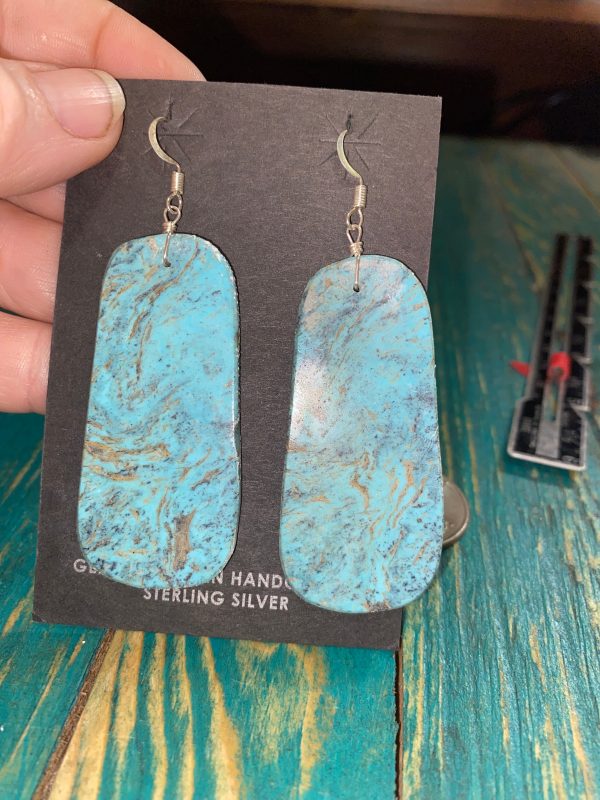 Kingman 3 inch slab earrings Discount