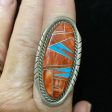 Zuni inlay spiny and turquoise ring Hot on Sale