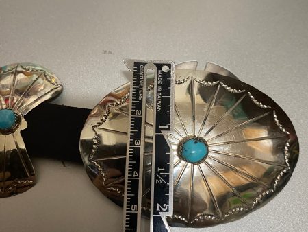 Silver and Turquoise medium Concho belt on Sale