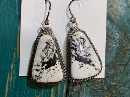 “The speckles” dangle white Buffalo earrings For Discount