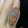 Zuni inlay spiny and turquoise ring Hot on Sale