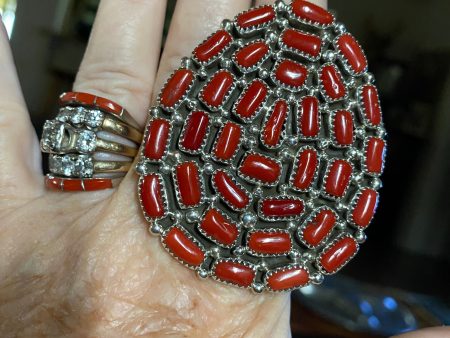 The Red Coral Beast Ring Fashion