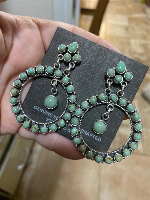 Snake eye Kingman Turquoise earrings Cheap