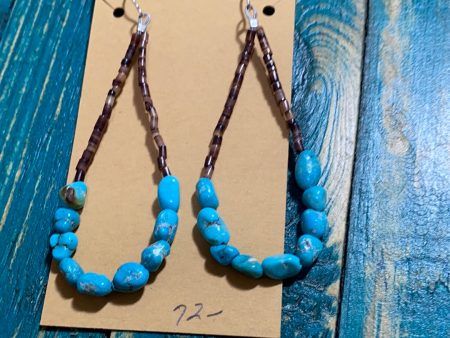 “Turquoise and Heishi bead  earrings Online now