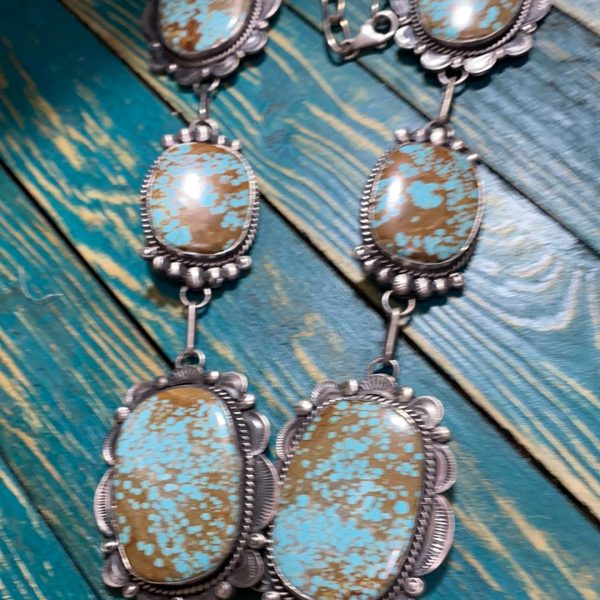 High Grade # 8 mine oTurquoise necklace with earrings on Sale