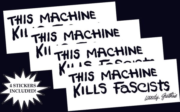 This Machine Kills Fascists sticker set (White) Sale