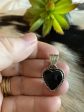 Black onyx heart pendant on Sale