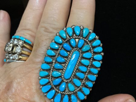 Large Turquoise Zuni cluster ring Online Hot Sale