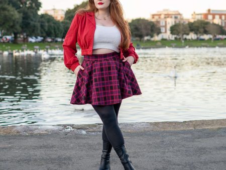 Plaid Mini-Flare Skirt - Ember (V2) Hot on Sale