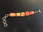 Small orange spiny oyster clasp bracelet Discount