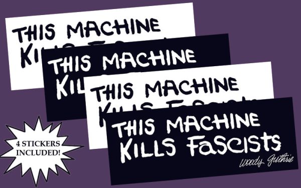 This Machine Kills Fascists sticker set (Black and white) Discount