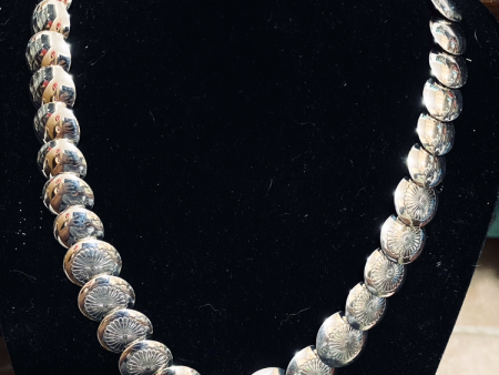 Sterling Silver Pillow Bead necklace  Online Sale