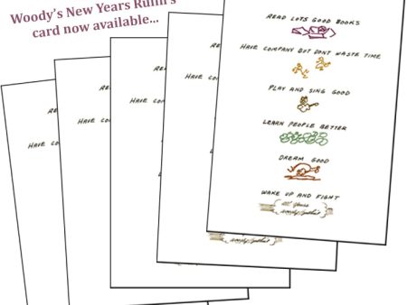 NEW! Notecard set - Woody s Handwritten New Years Rulin s (Set of 5) For Sale