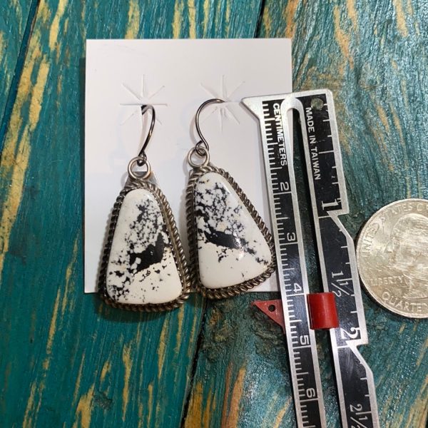 “The speckles” dangle white Buffalo earrings For Discount