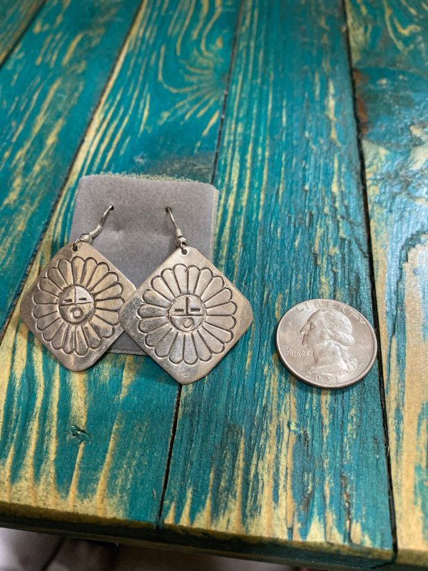 Sterling Silver Sun Face earrings For Cheap