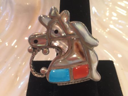 Inlay horse Turquoise , Corral , mother of pearl Cheap