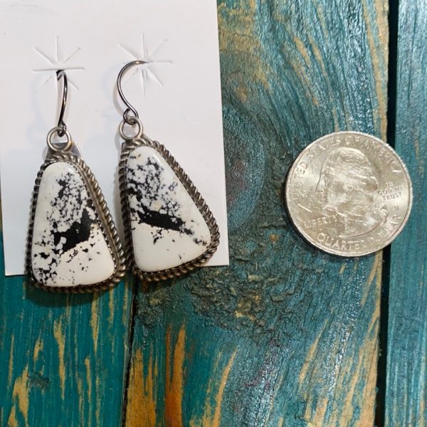 “The speckles” dangle white Buffalo earrings For Discount