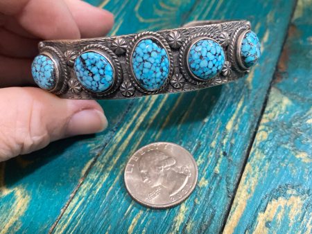 “The Loner”  Kingman Web Turquoise bracelet Online Sale