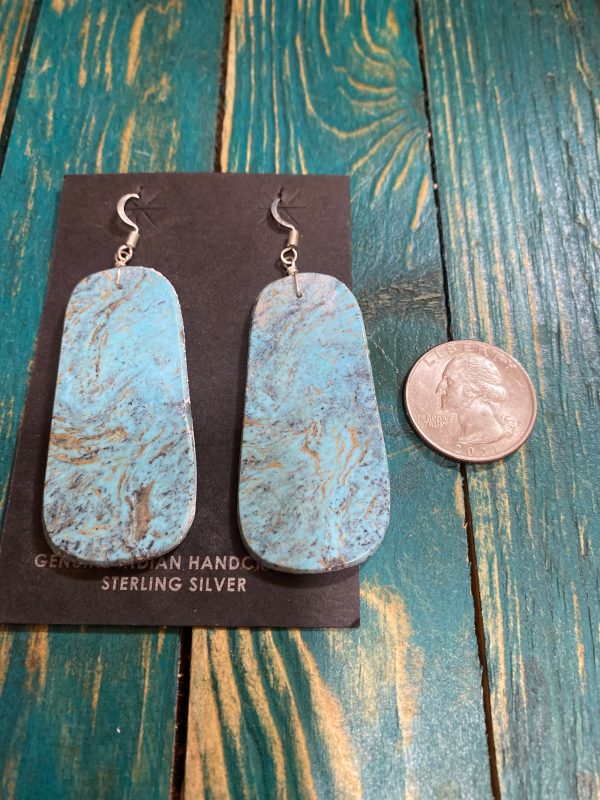 Kingman 3 inch slab earrings Discount