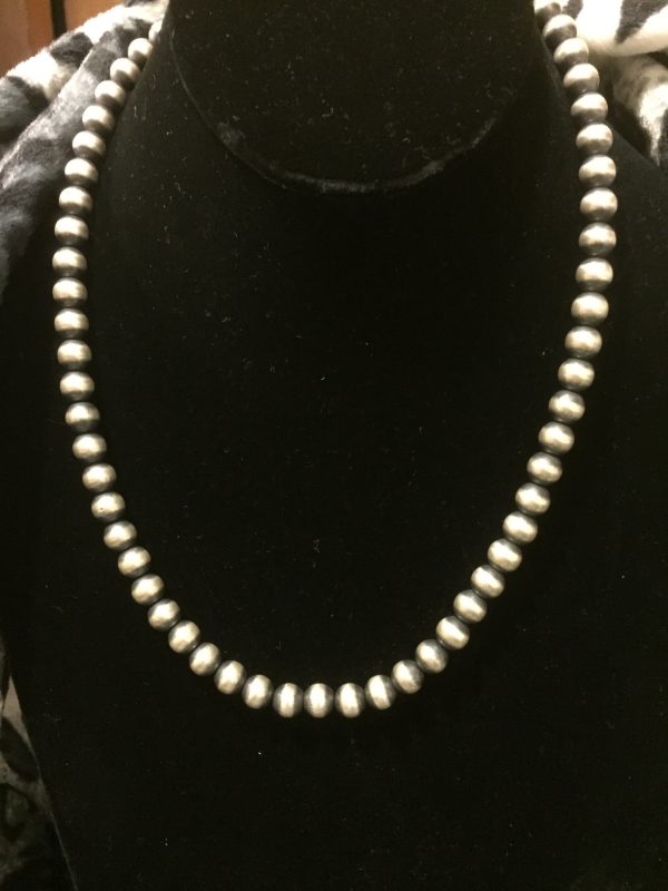 Sterling silver Navajo pearl necklace 20 inches 12 mm For Discount