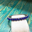 Lapis square 7mm stone bangle bracelet on Sale