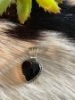 Black onyx heart pendant on Sale