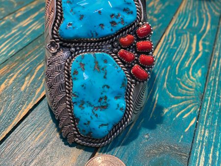 “The double” turquoise and red Mediterranean coral Online now