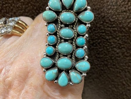 LONG TURQUOISE CLUSTER RINGS Sale