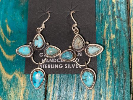 Simple but outstanding dangle turquoise earrings Supply