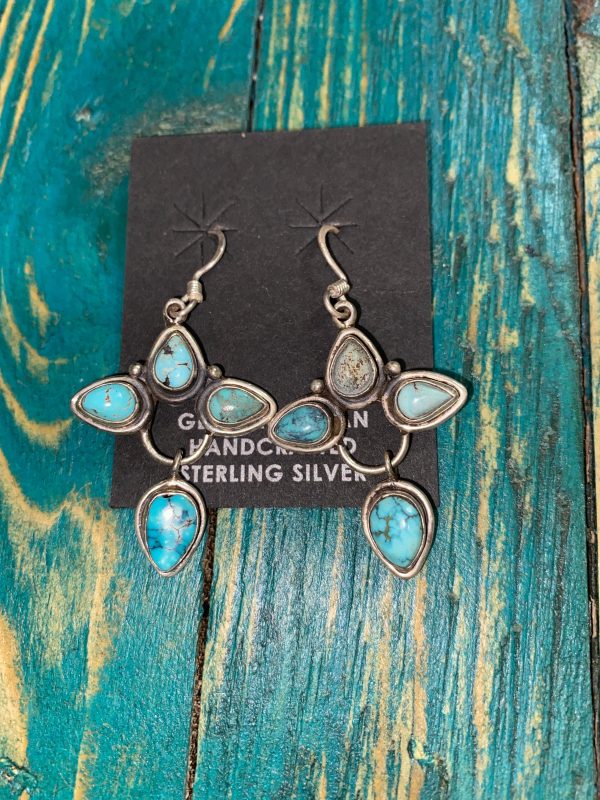 Simple but outstanding dangle turquoise earrings Supply