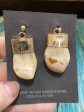 The 14k Gold Elk Ivory earrings. For Discount