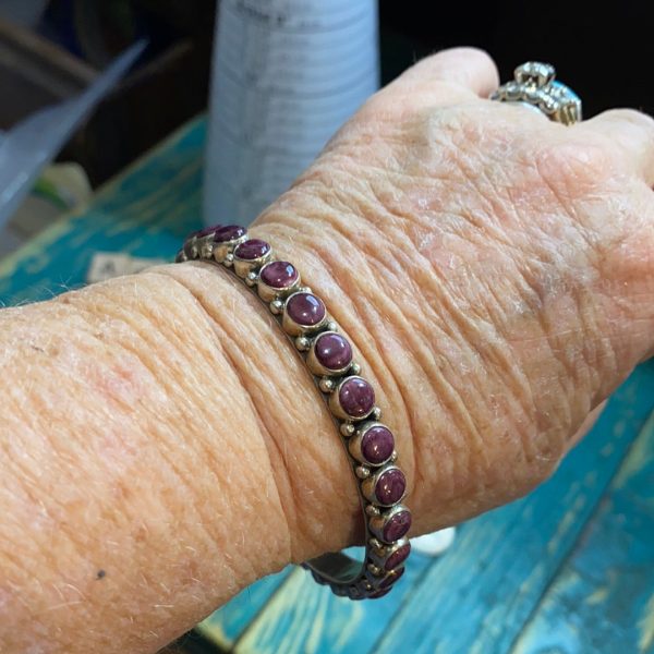 Purple spiny oyster bangle bracelet on Sale