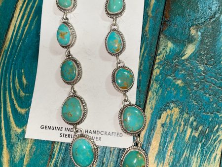 Long Turquoise dangle earrings For Discount