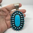 Large Sterling Silver  Turquoise pendant Supply