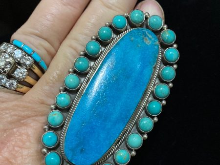 Big Turquoise Two Tone ring For Sale