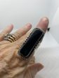 BLACK ONYX BAR RING For Sale