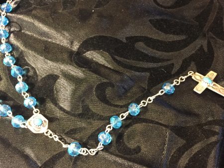 Crystal and Turquoise Sterling silver rosary Online now