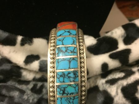 Inlay Turquoise and spiny oyster bracelet Online Sale