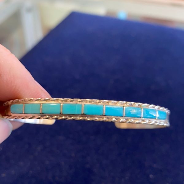 Thin turquoise stacker bracelet Online