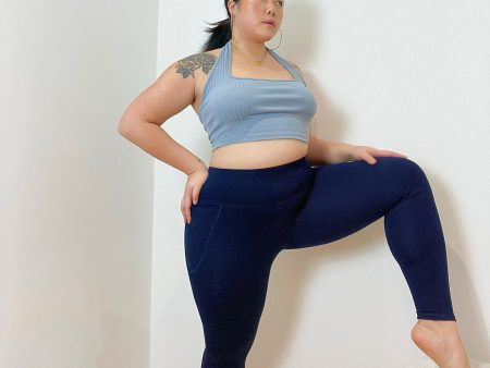 Squat Proof Long Leggings - Navy Online