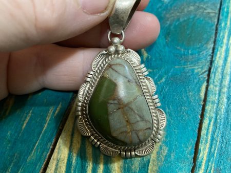 Boulder Turquoise Pendant with great matrix Discount