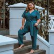 Ottoman Wrap Jumpsuit - Blueberry Muffin Hot on Sale