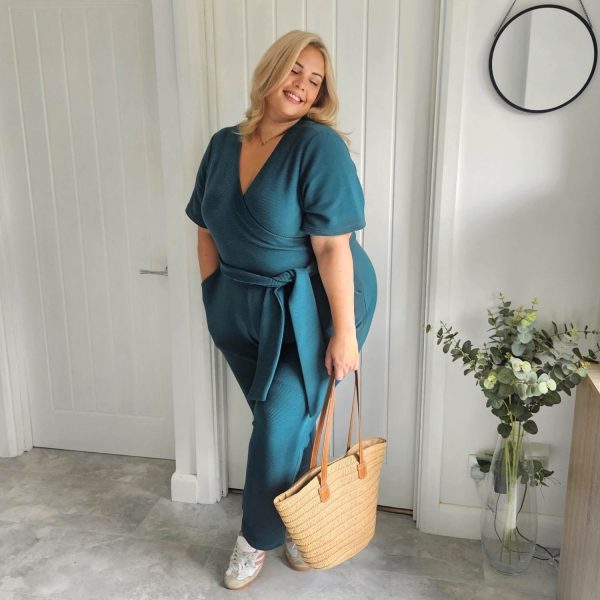 Ottoman Wrap Jumpsuit - Blueberry Muffin Hot on Sale