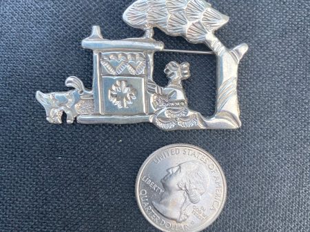 Sterling silver basket weaver pin Online Hot Sale