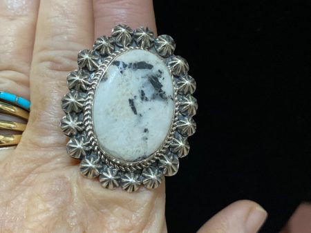 Big White Buffalo stone ring Supply